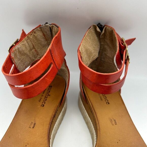 Sundance 38 Lug Sole Back Zip Leather Sandals - Slight Flaw - Picture 7 of 12